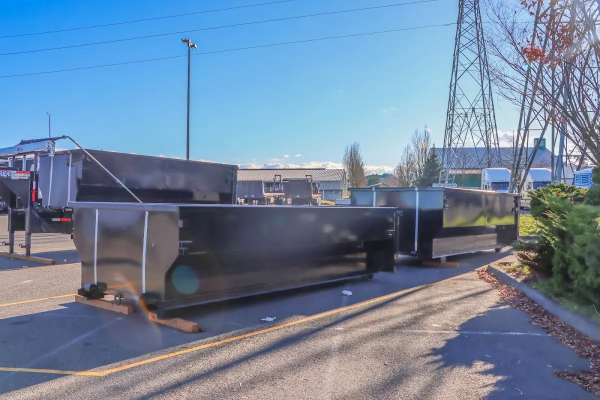 Roll-off dumpster ready for waste disposal at job site for Construction Dumpster Rental in Lunenburg